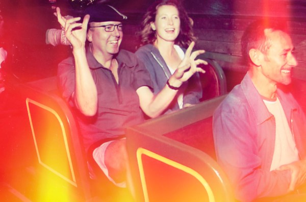 Alexius Jorgensen and others enjoying a fast roller coaster ride representing Duality Hack 8.4